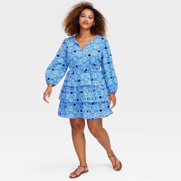 Roller Rabit x Target Dresses & Skirts - ROLLER RABBIT X TARGET Women's Star Medallion Print Mini A-Line Dress Blue, XS